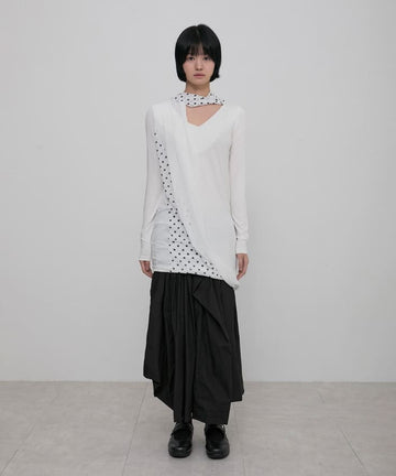 Layered Dot Scarf Long Sleeve